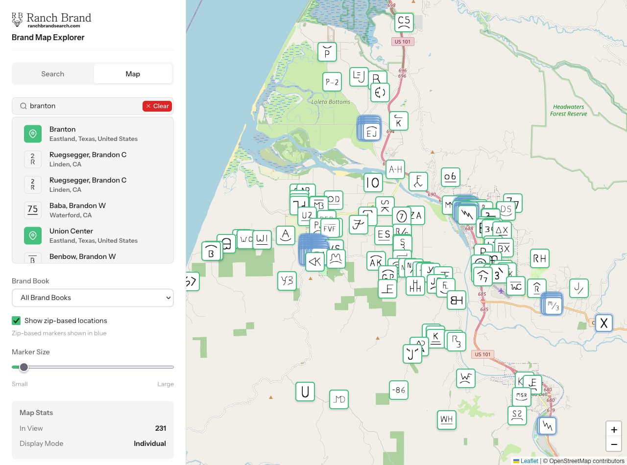 Ranch Brand Search brand map